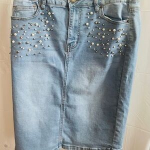 Studded Denim Skirt